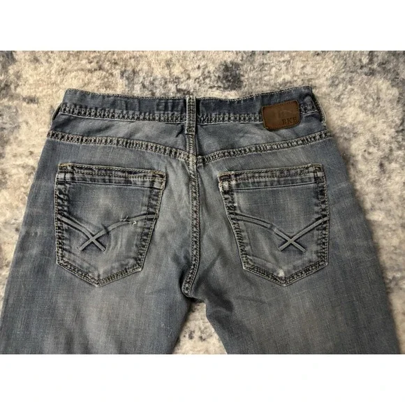 BKE Carter‎ Straight Size 30S Mens Distressed Denim Blue Jeans 31" Inseam Buckle - Picture 5 of 16